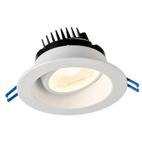 Lotus LRG4-3018K-WH, 4" Round LED White Regressed Gimbal, 11.4W, 120VAC, Dim To Warm 3000-1800K, 980 Lumens, Dimmable, 38° Beam Angle