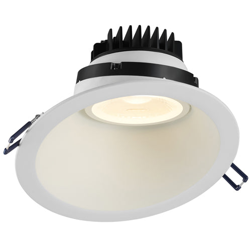 Lotus LRG6-40K-6RSL-WH, 6" LED Sloped Round White Regressed Gimbal, 15W, 120VAC, 4000K Cool White, 1300 Lumens, Dimmable