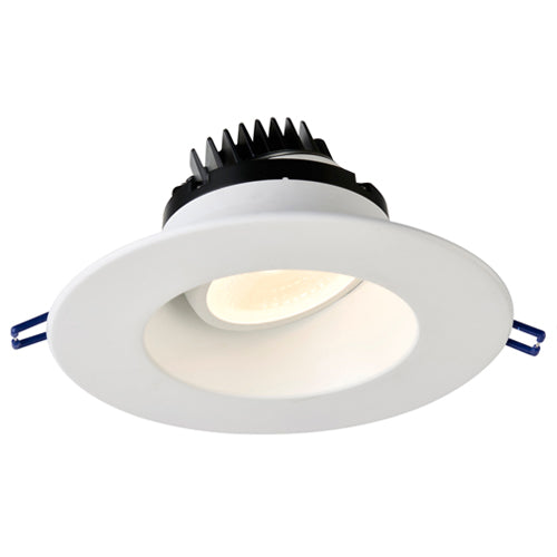 Lotus LRG6-35K-WH, 6" LED Round White Regressed Gimbal, 15W, 120VAC, 3500K Neutral White, 1250 Lumens, Dimmable