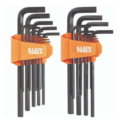 Klein Tools LS22, L-Style Long Hex Key Set, SAE and Metric, 22-Piece
