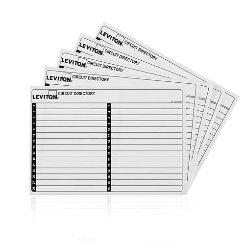 Leviton LSTK3-W, 30 Space Load Center Circuit Identification Sticker Pack for Window Doors