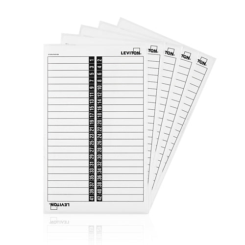 Leviton LSTK4, 42 Space Load Center Circuit Identification Sticker Pack for Standard Doors