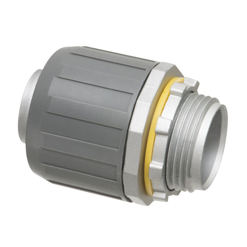 Arlington LT10, 1" SNAP²IT Zinc Connector for Liquid-Tight Conduit, Push On Installation, Gray