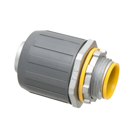 Arlington LT7A, 3/4" SNAP²IT Zinc Connector for Liquid-Tight Conduit, Push On Installation, with Insulated Throat, Gray