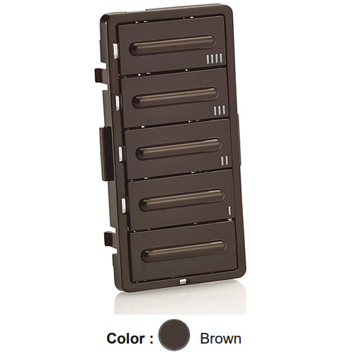 Leviton LTBKT-B, Color Change Kit for 5-Button Timer, Brown