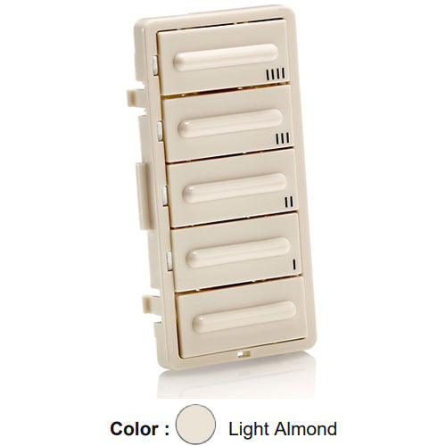 Leviton LTBKT-T, Color Change Kit for 5-Button Timer, Light Almond
