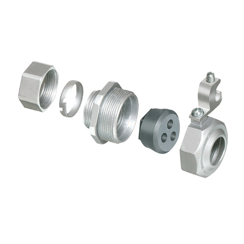 Arlington LTPV821, 3/4" Combination EMT To Grounding And Bonding Bushing, Zinc, Silver