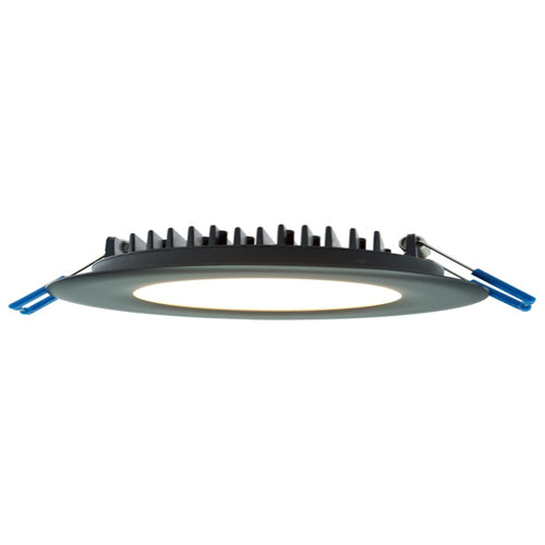 Lotus LY41RCD/30K/BK, 4" LED Round Slim Recessed, 12W, 120VAC, 3000K Soft White, 700 Lumens, 80 CRI, Dimmable, Black Trim Finish