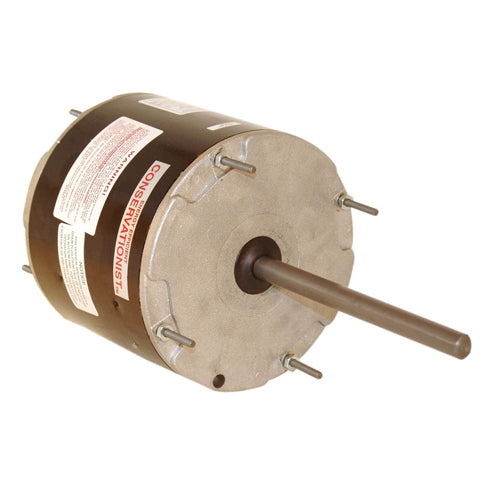 Rotom M2-R22602, 5.5'' Condenser Fan Replacement Motor, Ball Bearing, 1/2,1/3,1/4,1/5 HP, 208-230 Volts, 3.9/2.2/1.6/1.3 Amps, 2/1075 Spd/RPM, Reversible Rotation, 1/2''×5'' Shaft, 36'' Leads