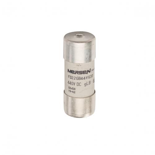Mersen M221133, High-Speed Cylindrical Semiconductor Protection Fuse, Size 22x58 gLB, 440VDC, 63A, With Striker