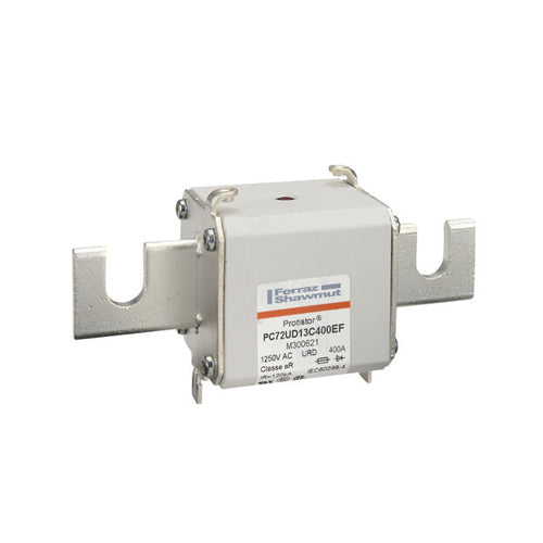 Mersen M300621, Square Body High-Speed Fuse, Fast Acting, Size 72 aR, 1250/1300VAC, 400A, With Striker Open Slot Blades