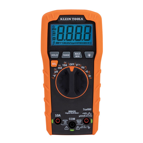 Klein Tools MM420, Digital Multimeter, TRMS Auto-Ranging, 600V, Temperature