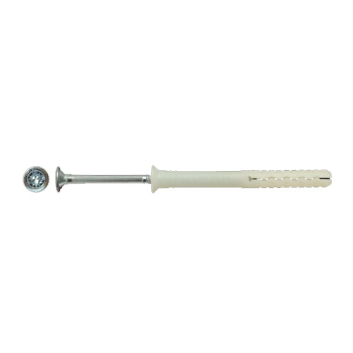 UCAN MNA 8100, Nylon Drive Screw Anchors, Countersink Head, Phillips Drive Screw, Drill Dia.8mm, Length 100mm, 100 Packs