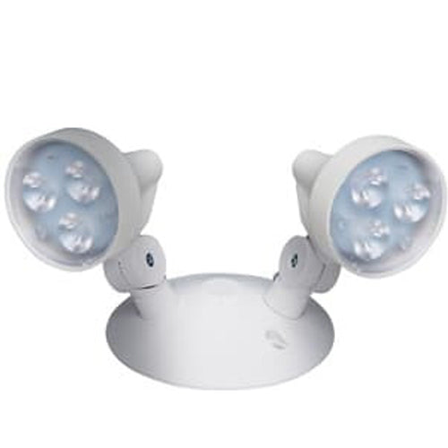 ABB Lumacell MP2BLD, LED Double Remote Heads for Emergency Light, Thermoplastic, 6-12 VDC Opertional, (2) x 3 Watt,  PAR18, White