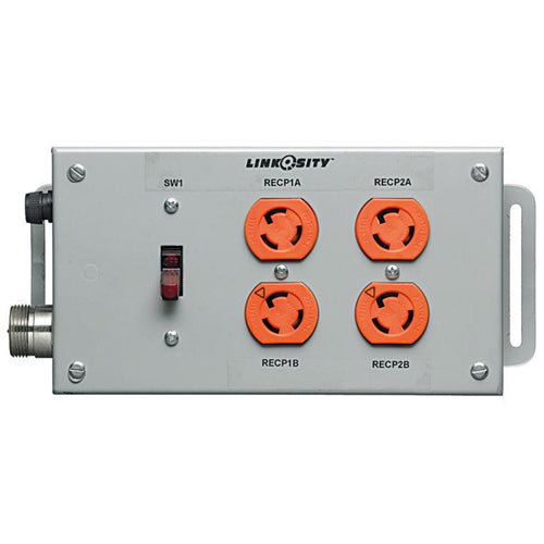 Hubbell MSL2SGGF0, Power System Distribution Assembly, Straight Blade, Local Switch, 2) 20A 125V Specification Grade GFCI Duplex Receptacles, Ground Fault with No Pass-Through