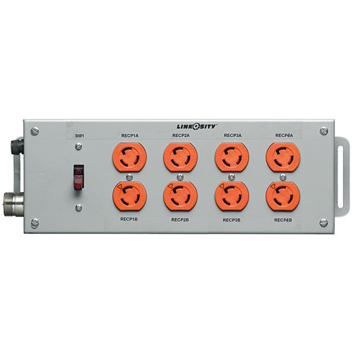 Hubbell MSL4SGGF0, Power System Distribution Assembly, Straight Blade, Local Switch, 4) 20A 125V Specification Grade GFCI Duplex Receptacles, Ground Fault with No Pass-Through