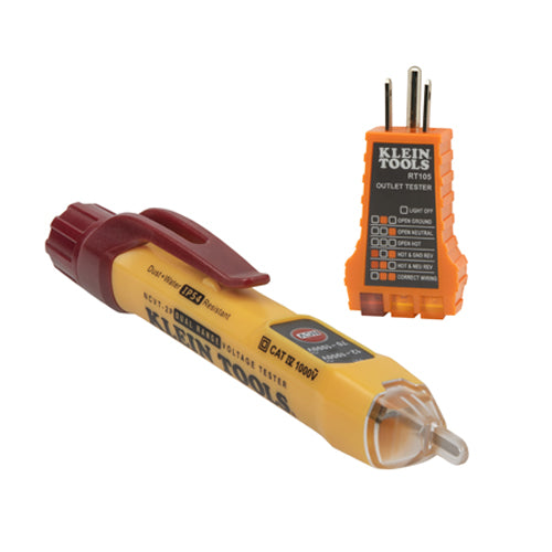Klein Tools NCVT2PKIT, Dual Range NCVT with Receptacle Tester Electrical Test Kit
