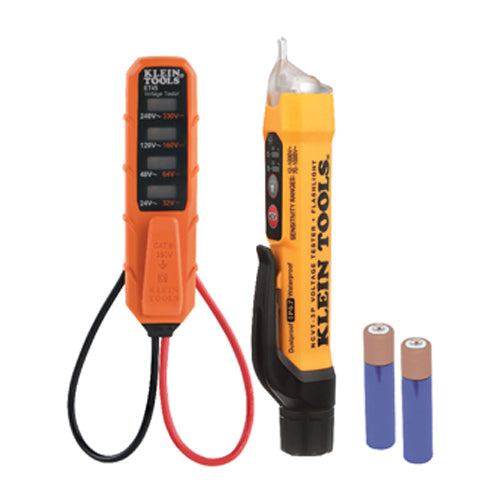 Klein Tools NCVT3PKIT, Dual Range NCVT and AC/DC Voltage Tester Electrical Test Kit