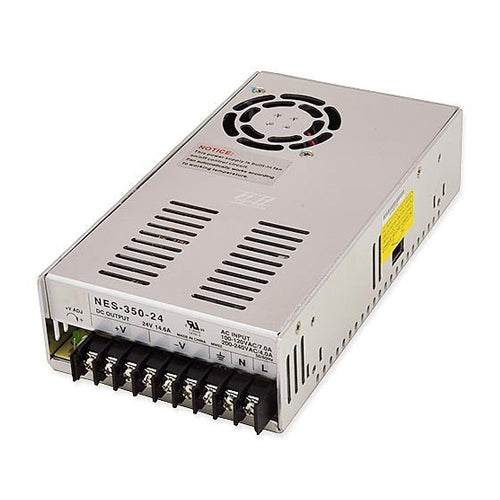 Mean Well NES-350-24, 350W Single Output Switching LED Power Supply, 90-132VAC/254-370VDC Input, 24VDC Output, 14.6 Amps