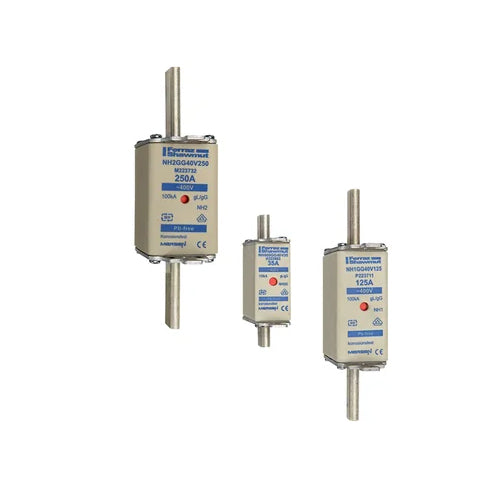 Mersen NH000GG40V63, DIN NH Standard fuse-link gG, Size NH000, 400VAC, 63A, live tags Double indicator