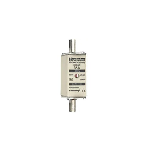 Mersen NH000GG69V35, DIN NH Standard fuse-link gG, Size NH000, 690VAC/250VDC, 35A, live tags Double indicator