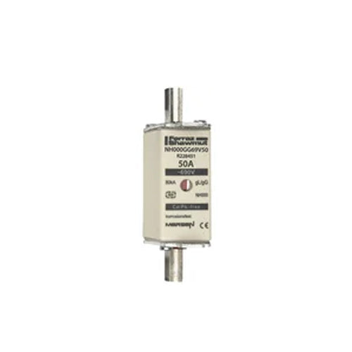 Mersen NH000GG69V50, DIN NH Standard fuse-link gG, Size NH000, 690VAC/250VDC, 50A, live tags Double indicator