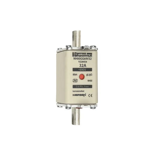 Mersen NH00GG69V32, DIN NH Standard fuse-link gG, Size NH00, 690VAC/250VDC, 32A, live tags Double indicator