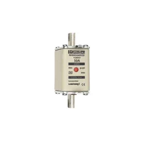 Mersen NH00GG69V50, DIN NH Standard fuse-link gG, Size NH00, 690VAC/250VDC, 50A, live tags Double indicator