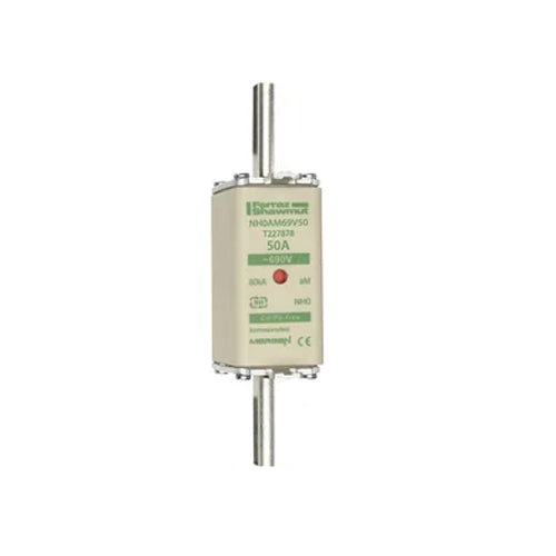 Mersen NH0AM69V50, DIN NH Standard fuse-link aM, Size NH0, 690VAC, 50A, live tags Double indicator