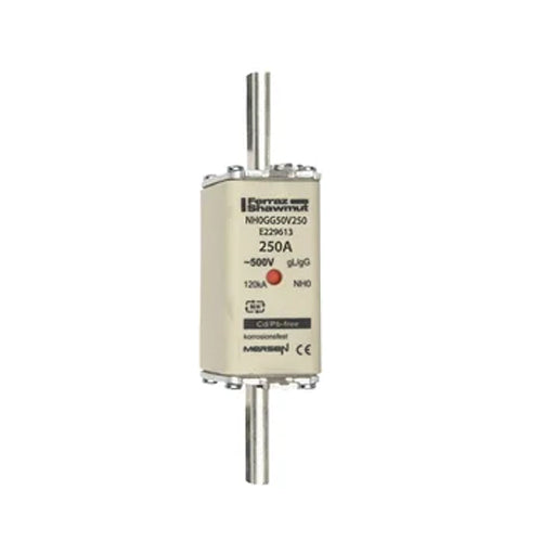 Mersen NH0GG50V250, DIN NH Standard fuse-link gG, Size NH0, Size NH0, 500VAC/250VDC, 250A, live tags Double indicator