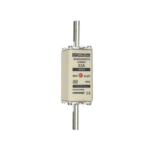 Mersen NH0GG69V32, DIN NH Standard fuse-link gG, Size NH0, 690VAC/400VDC, 32A, live tags Double indicator
