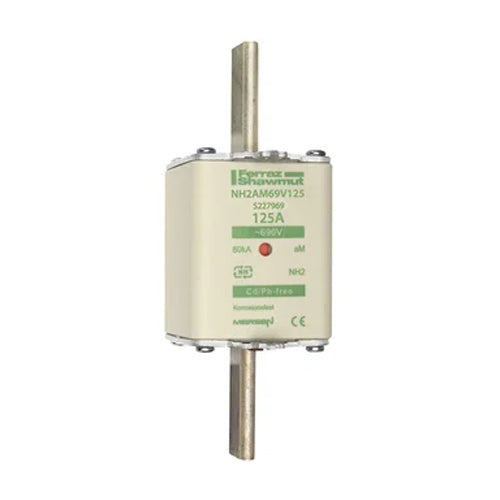 Mersen NH2AM69V125, DIN NH Standard fuse-link aM, Size NH2, 690VAC, 125A, live tags Double indicator