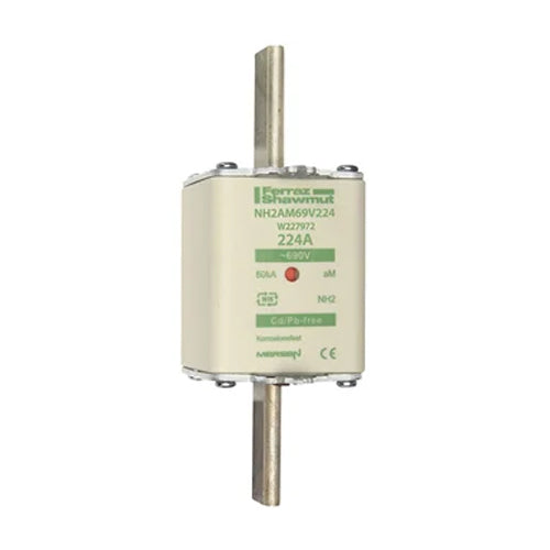 Mersen NH2AM69V224, DIN NH Standard fuse-link aM, Size NH2, 690VAC, 224A, live tags Double indicator