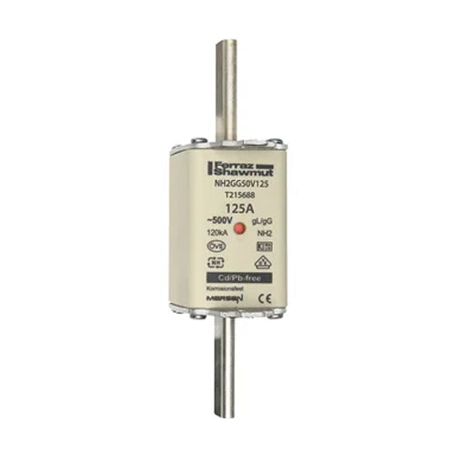 Mersen NH2GG50V125, DIN NH Standard fuse-link gG, Size NH2, 500VAC/250VDC, 125A, live tags Double indicator