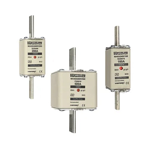 Mersen NH2GG69V355, DIN NH Standard fuse-link gG, Size NH2, 690VAC/250VDC, 355A, live tags Double indicator