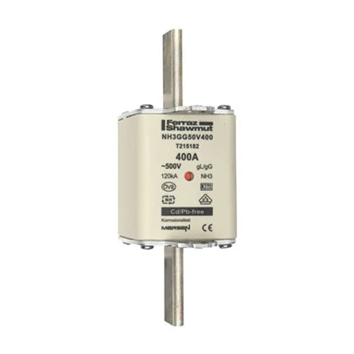Mersen NH3GG50V400, DIN NH Standard fuse-link gG, Size NH3, 500VAC/250VDC, 400A, live tags Double indicator