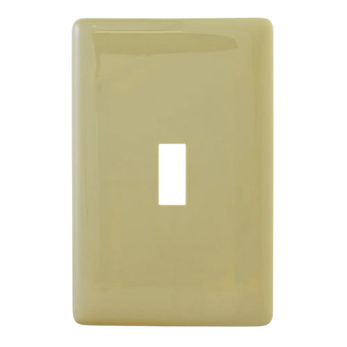 Hubbell NPS1I, Toggle Switch Non-Metallic Snap-On Screwless Wallplates, 1-Gang, Ivory