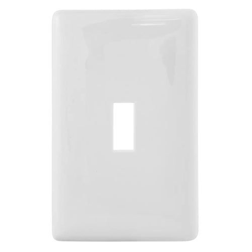 Hubbell NPS1W, Toggle Switch Non-Metallic Snap-On Screwless Wallplates, 1-Gang, White
