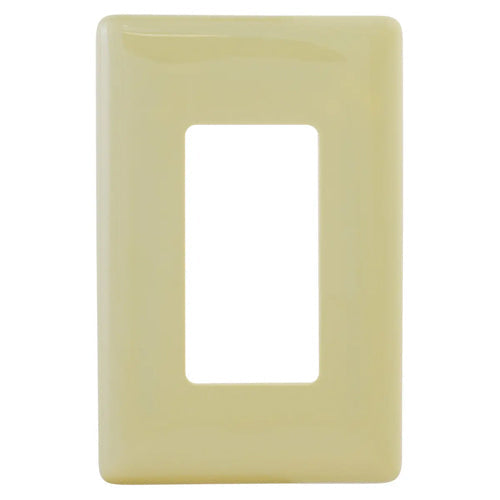 Hubbell NPS26I, Style Line Decorator Switch Non-Metallic Snap-On Screwless Wallplates, 1-Gang, Ivory