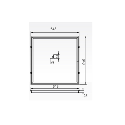 NEXLEDS NX-22R25, (2X2) Screwless Recessed Dry Wallkit