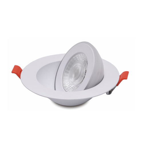 NEXLEDS NX-FG04-9W-5CCT-N-WH, 4" Floating Gimbal Downlight with Night Light, 120VAC, 9W+3W, 725LM+165LM, 5CCT Changeable, 2200K Night Light, 36° Beam Angle, Triac Dimming, White