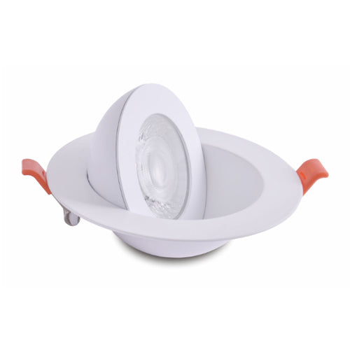 NEXLEDS NX-FGDL2-5W-WH, 2" Floating Gimbal Downlight, 120VAC, 5W, 350 Lumens, 5CCT Changeable, 36° Beam Angle, Triac Dimming, White