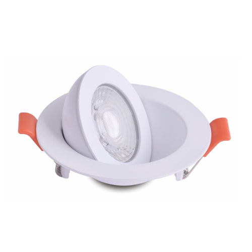 NEXLEDS NX-FGDL3-6W-WH, 3" Floating Gimbal Downlight, 120VAC, 6W, 400 Lumens, 5CCT Changeable, 36° Beam Angle, Triac Dimming, White