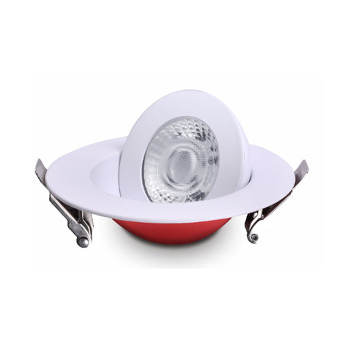 NEXLEDS NX-FGDL4-9W-FR-WH, 4" Fire Rated Floating Gimbal Downlight, 120VAC, 9W, 700 Lumens, 5CCT Changeable, 36° Beam Angle, Triac Dimming, White