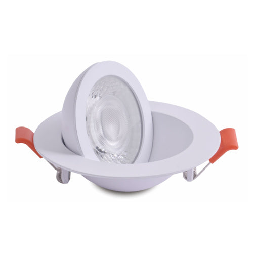 NEXLEDS NX-FGDL4-9W-WH, 4" Floating Gimbal Downlight, 120VAC, 9W, 700 Lumens, 5CCT Changeable, 36° Beam Angle, Triac Dimming, White