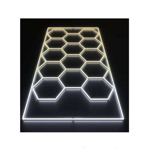 NEXLEDS NX-HEX96190-534W-CCT, Hexagon LED Ceiling Light CCT Adjustable, 100-277VAC, 534W, 100-110Lm/W, 3000K-6500K, CRI >80, 120° Beam Angle, White