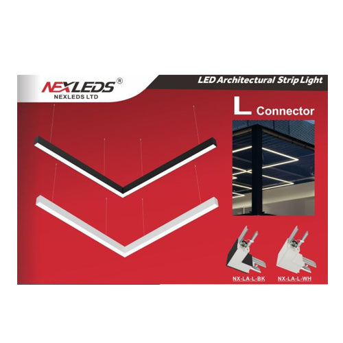 NEXLEDS NX-LA-L-BK, L Connector for Architectural Lights, Black