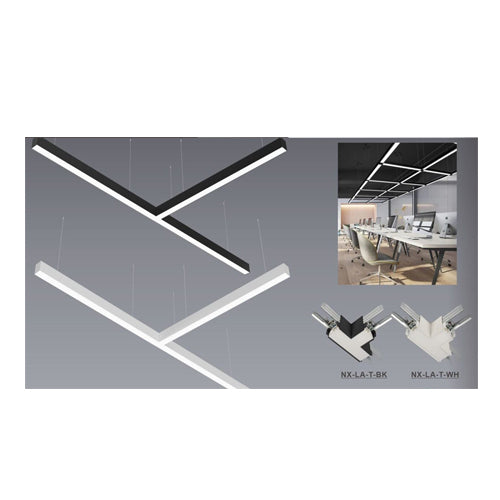 NEXLEDS NX-LA-T-BK, T Connector for Architectural Linear Light, Black