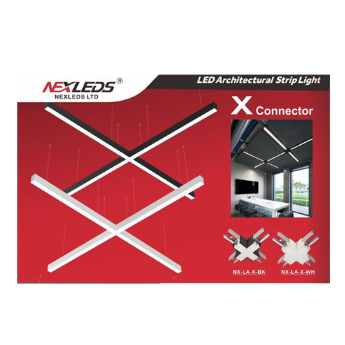 NEXLEDS NX-LA-X-BK, X Connector for Architectural Linear Light, Black