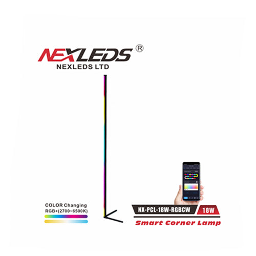 NEXLEDS NX-PCL-18W-RGB, Smart Corner Lamp, 100-240VAC, 18W, Black Color